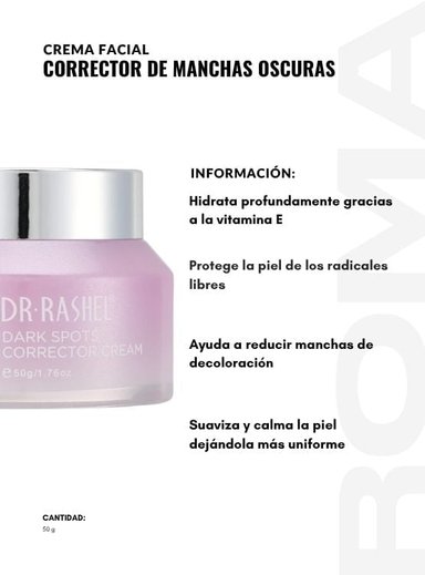 PACK 2 CREMA FACIAL CORRECTOR DE MANCHAS OSCURAS 50G DR RASHEL - 2