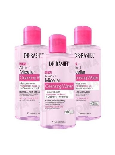 PACK 3 AGUA MICELAR LIMPIADOR ROSA 300ML DR RASHEL - 1