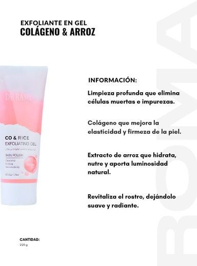 PACK 2 EXFOLIANTE EN GEL COLÁGENO Y ARROZ 220G DR RASHEL - 2