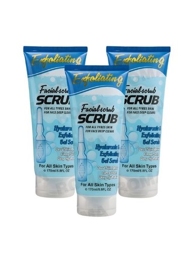 PACK 3 GEL PEELING FACIAL ÁC. HIALURÓNICO 170ML WOKALI