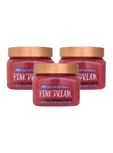 PACK 3 EXFOLIANTE CORPORAL PINK DREAM 600G WOKALI