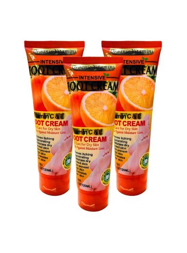 PACK 3 CREMA PARA PIES VITAMINA C Y E 120ML WOKALI