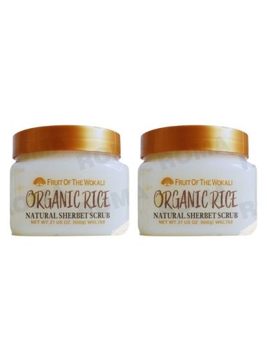PACK 2 EXFOLIANTE CORPORAL ORGANIC RICE 600G WOKALI