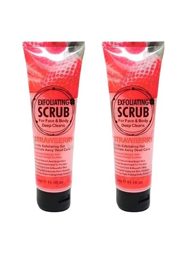 PACK 2 EXFOLIANTE FACIAL Y CORPORAL FRESA 320ML WOKALI