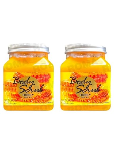 PACK 2 EXFOLIANTE CORPORAL BASE DE SAL DE MAR Y MIEL 500ML WOKALI