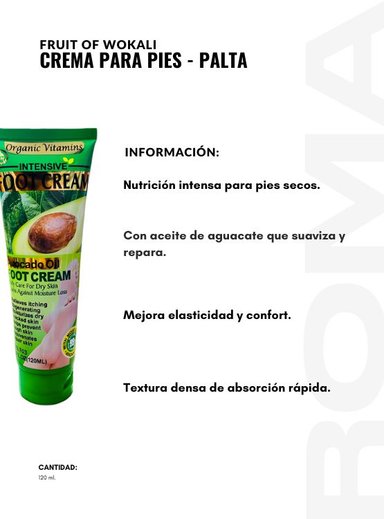 PACK 3 CREMA PARA PIES PALTA 120ML WOKALI - 2