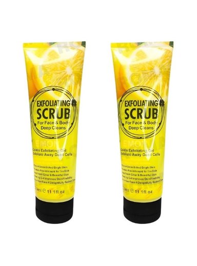 PACK 2 EXFOLIANTE FACIAL Y CORPORAL LIMÓN 320ML WOKALI