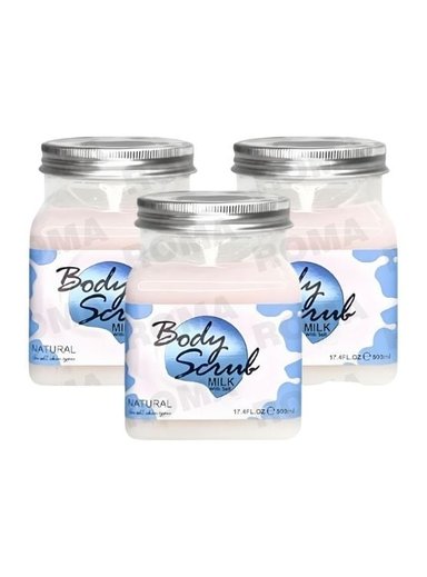PACK 3 EXFOLIANTE CORPORAL BASE DE SAL DE MAR Y LECHE 500ML WOKALI