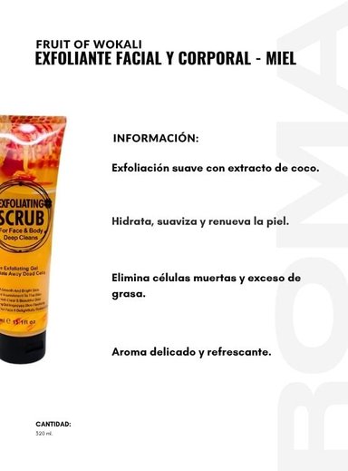 EXFOLIANTE FACIAL Y CORPORAL MIEL 320ML WOKALI - 2