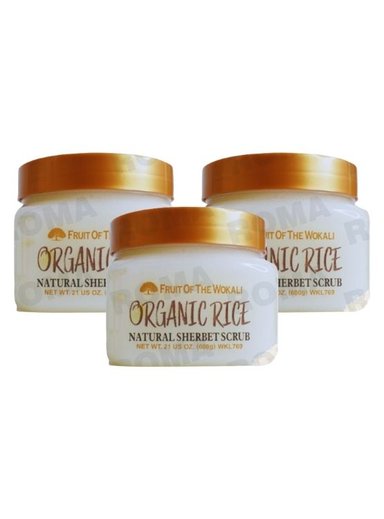 PACK 3 EXFOLIANTE CORPORAL ORGANIC RICE 600G WOKALI