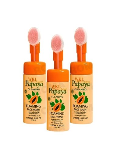 PACK 3 LIMPIADOR FACIAL ESPUMOSO PAPAYA 150ML WOKALI