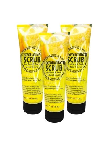 PACK 3 EXFOLIANTE FACIAL Y CORPORAL LIMÓN 320ML WOKALI