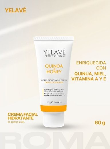 MOISTURIZING FACIAL CREAM QUINOA Y HONEY 60G YELAVÉ
