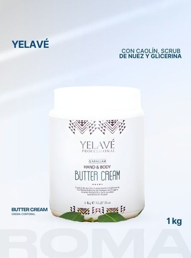 HAND Y BODY BUTTER CREAM 1KG YELAVÉ