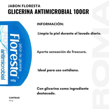 PACK 3 JABÓN CON GLICERINA ANTIMICROBIAL 100G FLORESTA - 2
