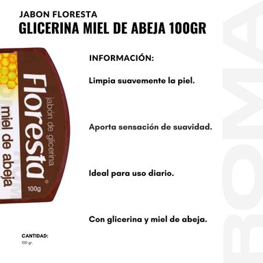 PACK 2 JABÓN CON GLICERINA MIEL DE ABEJA 100G FLORESTA - 2