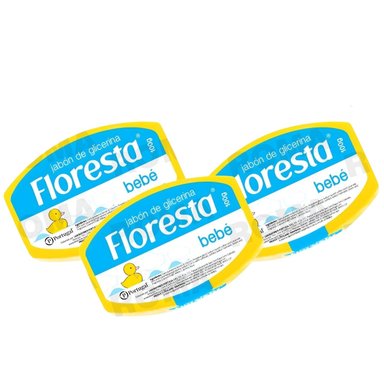 PACK 3 JABÓN CON GLICERINA BEBE 100G FLORESTA