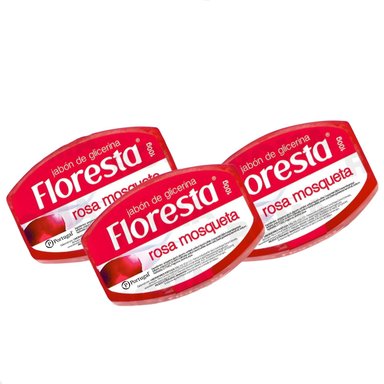 PACK 3 JABÓN CON GLICERINA ROSA MOSQUETA 100G FLORESTA