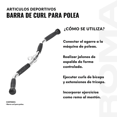 BARRA DE CURL PARA POLEA - 3