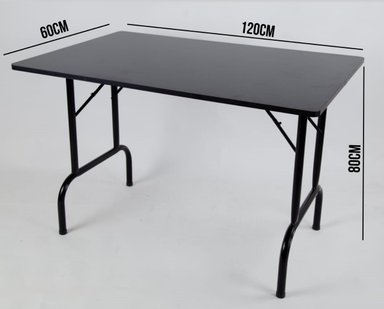 MESA PLEGABLE ATAHUALPA MP12060N 120 CM X 60 CM NEGRO