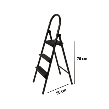 ESCALERA PLEGABLE 3 PASOS NEGRO