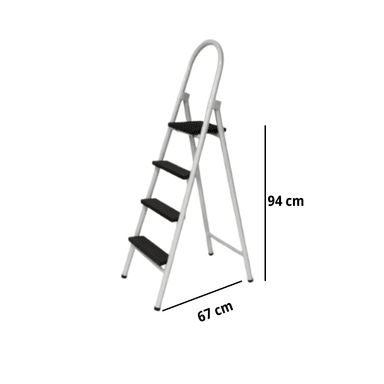 ESCALERA PLEGABLE 4 PASOS BLANCO