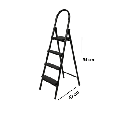 ESCALERA PLEGABLE 4 PASOS NEGRO
