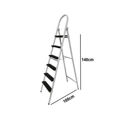 ESCALERA PLEGABLE DE 6 PASOS BLANCO