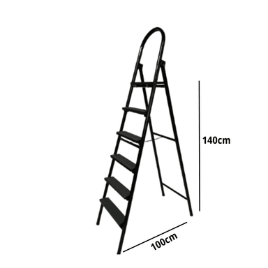 ESCALERA DE 6 PASOS NEGRA