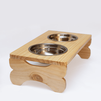 COMEDERO MADERA PERRO Y GATO LUCKY MESA MASCOTA PINO SAMI STORE