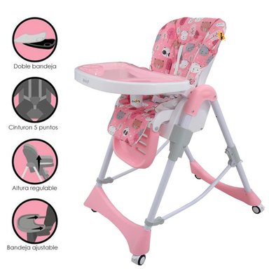 SILLA COMER EBABY LORI ROSADO