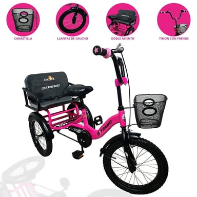 TRICICLO POWER KITS CADENA TRENO 003 ROSADO - 1