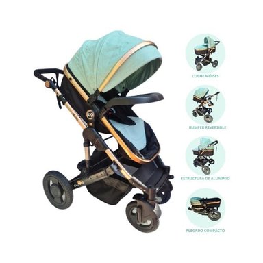 COCHE MOISÉS DEPORTIVO BABYGO PRADO VERDE CLARO