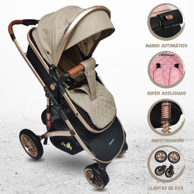 COCHE MOISÉS DEPORTIVO MÓNACO BEIGE BABY CRAFT MONACO
