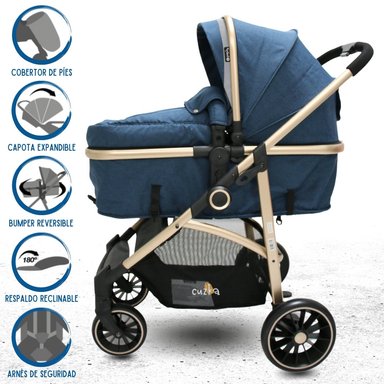 COCHE MOISÉS DEPORTIVO EBABY CARRI DELUXE AZUL