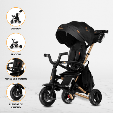 TRICICLO GUIADOR PLEGABLE PARA NIÑOS «NOVA» GOLDEN