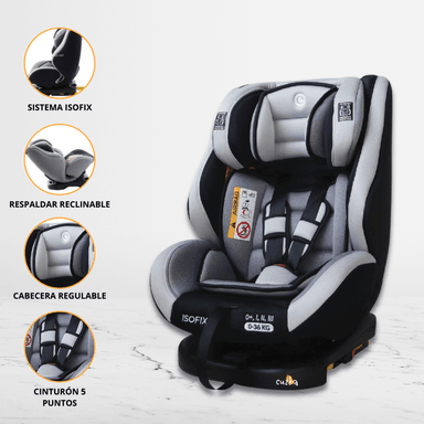 SILLA DE AUTO GIRATORIO PARA BEBÉS «RUPAL ISOFIX» GRAY