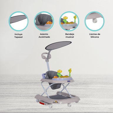 ANDADOR MECEDORA 4 EN 1 «BAMBINO X5» GREEN/GRAY