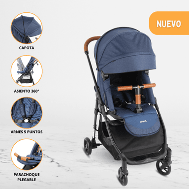 COCHE CUNA INFANTI ZURI AZUL DE PASEO 360 BLUE
