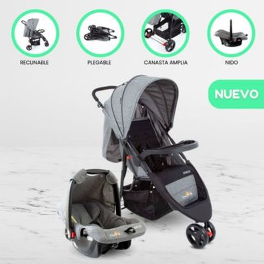 COCHE PASEO COSCO JETTY V2 GRIS TRAVEL SYSTEM