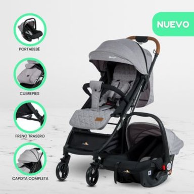 COCHE MALETA EBABY HAPPY TRAVEL CON PORTABEBES