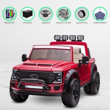CARRO A BATERÍA FORD LICENCIADO PARA NIÑOS «SUPER DUTY» RED - 1