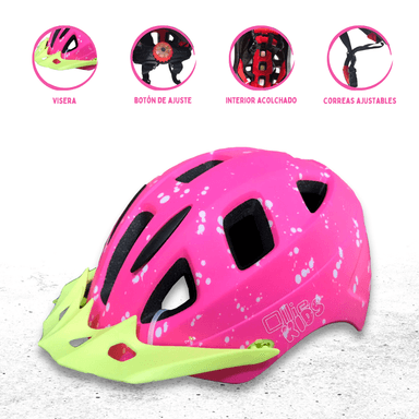 CASCO PROTECTOR REGULABLE PARA NIÑO «AERODINAMICO» FUCSIA- XS - 1
