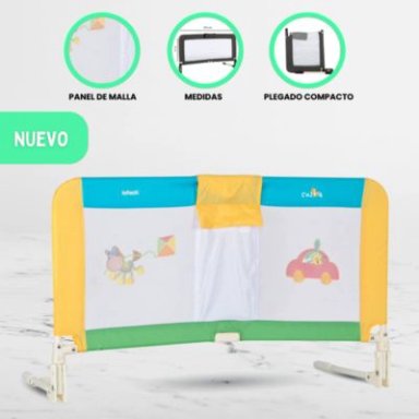 BARANDA CAMA INFANTI BOX TOY AMARILLO PARA BEBÉ