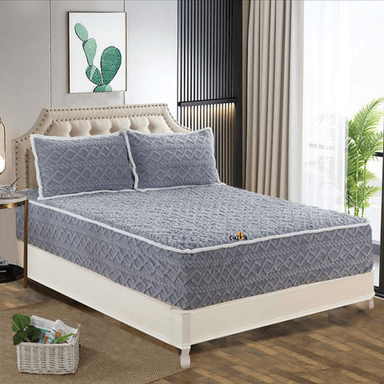 PROTECTOR COLCHÓN CASATEX KING GRIS IMPERMEABLE SUAVE + 2 FUNDAS ALMOHADA