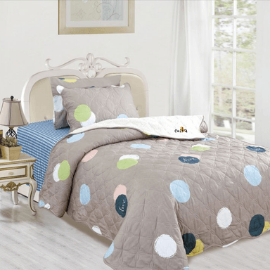 EDREDÓN CASATEX 1.5 PLAZAS BEIGE TELA HIPOALERGÉNICO CON CARNERO + SET SÁBANAS