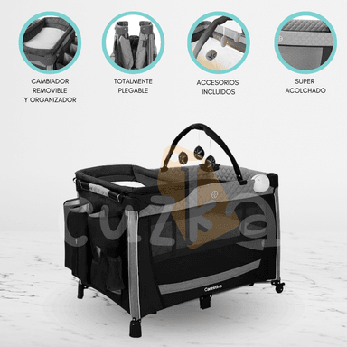 CUNA CORRAL PLEGABLE «GENOVA» BLACK