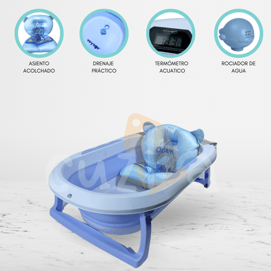 BAÑERA PLEGABLE CON TERMÓMETRO «AQUATIC» GRAY