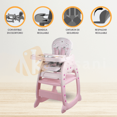 SILLA COMER CONFORT KIDS MICHO ESCRITORIO 3 EN 1 GRAY