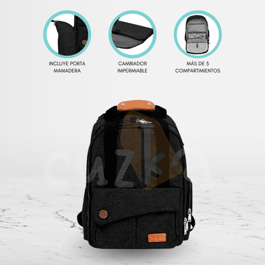 MOCHILA MATERNAL PARA BEBÉ «ROMA» BLACK